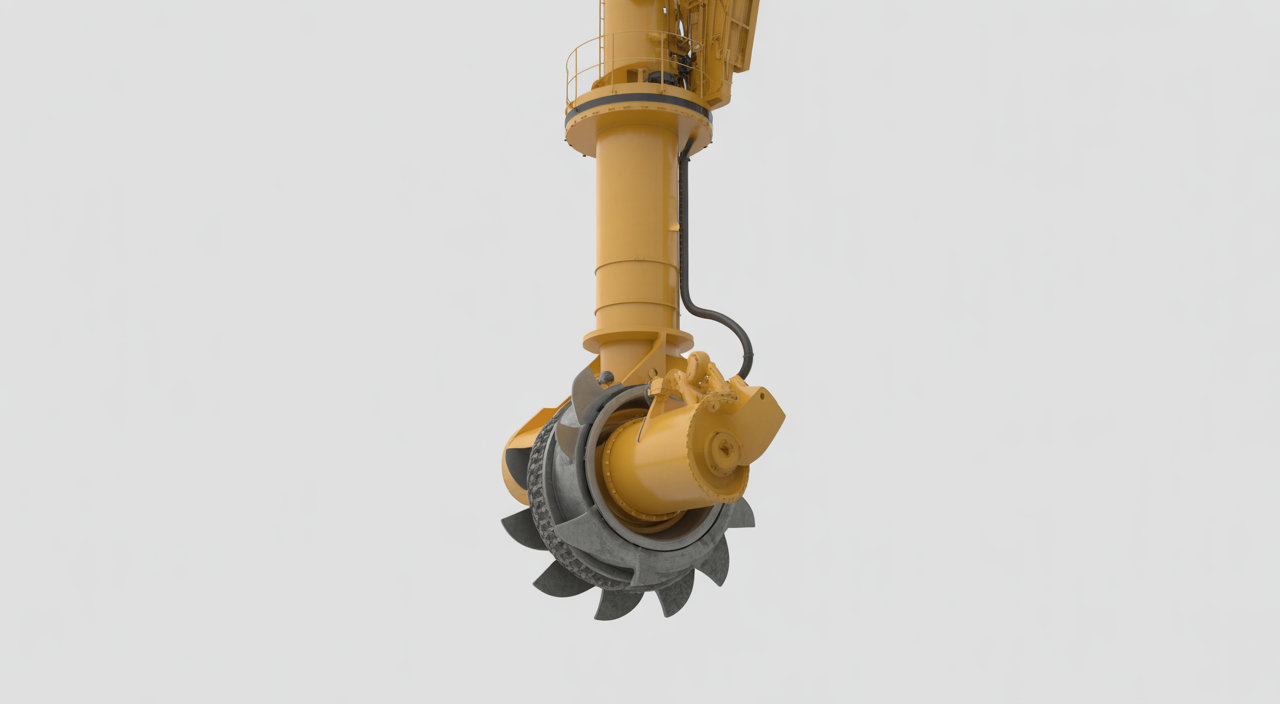 Industrial sand dredge operating in water to extract aggregates