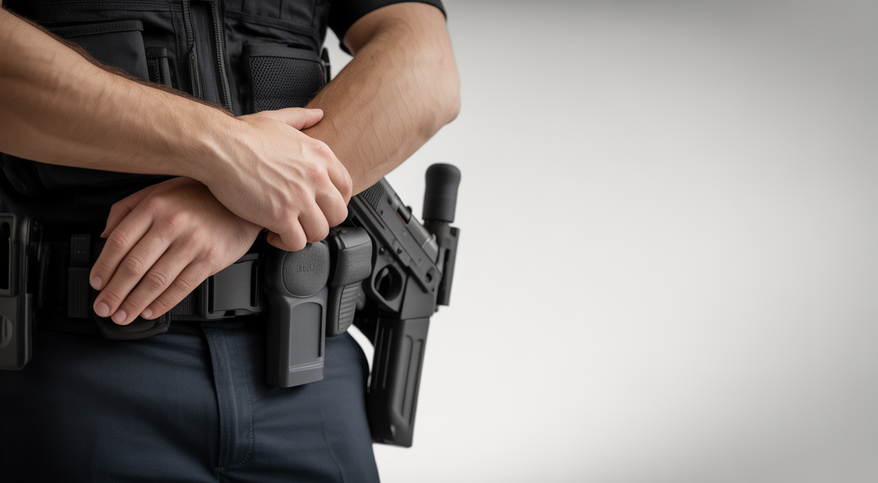 Armed security guard on duty in Los Angeles